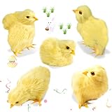 Bbiamsleep 5 Pcs Easter Chick Figurine for Spring Photo Props Basket Easter Chicken Decoration Party Gift