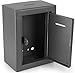 Metal Charity Donation Box - Secure Steel Collection Box with Front Slot, Easy Wall Mount, 8.5x6.5x4