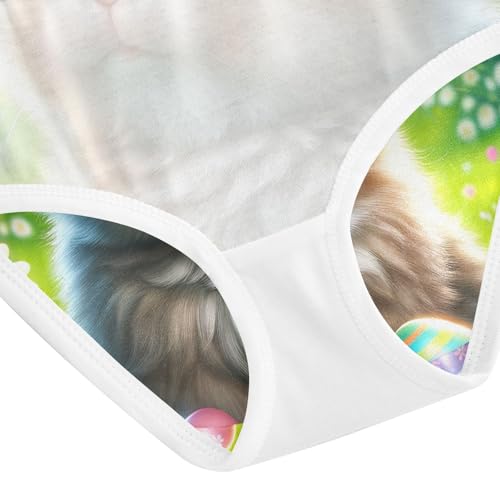 Toddler Girl Panties, Cute Rabbit Easter Eggs Daisy Girls Underwear Cotton, 2–8 Years4