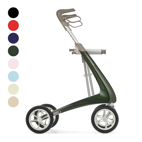 Image of byACRE Carbon Ultralight Rollator Walker, 10.6 lbs, British Green, Regular