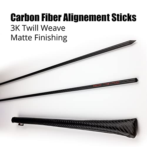 Baguettes d'alignement de golf pliables en carbone avec housse protection