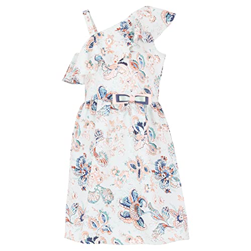 Image of Cutecumber Girls Georgette Printed Aqua Dress. CC6175D-AQUA