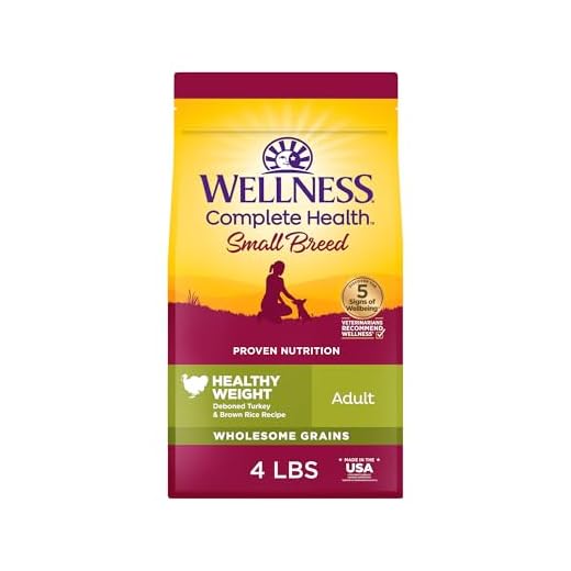 Wellness Complete Health Dry Dog Food, Small Breed, Wholesome Grains, Natural, Healthy Weight Turkey & Brown Rice Recipe, (4-Pound Bag)