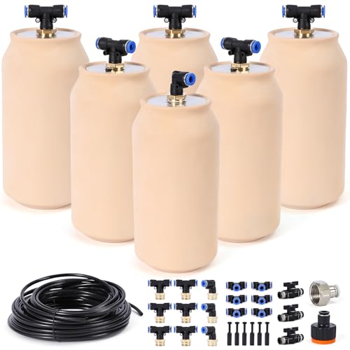6pcs Ollas IIrrigation System Large Classic Self-Watering Ollas Self Watering 41oz Olla Watering System 4x4x8in Classic Plant Watering Stakes Vacation Plant Watering Devices