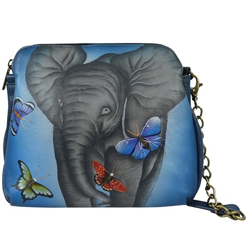 Anna by Anuschka Women's Hand-Painted Leather Medium Multi-Compartment Bag