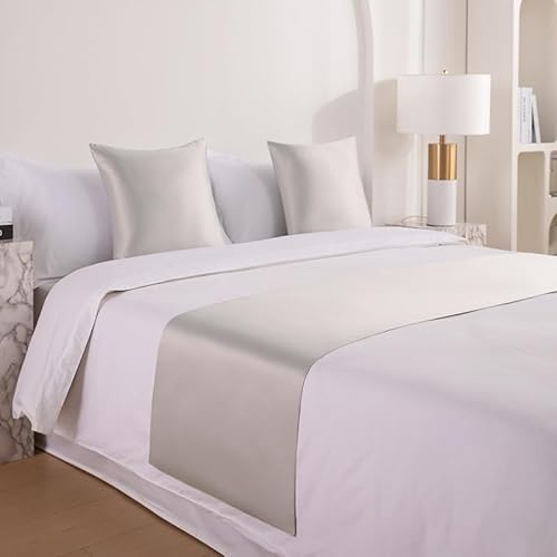 Luxury Hotel Bed Runner Blankets, Bed Scarf Modern Bedding Cover Decor Bedspread Throw for King Queen Double Size, Silver, 50x240cm bed runner for 1.8m bed - Cosy Home Interiors Luxury Hotel Bed Runner Blankets, Bed Scarf Modern Bedding Cover Decor Bedspread Throw for King Queen Double Size, Silver, 50x240cm bed runner for 1.8m bed