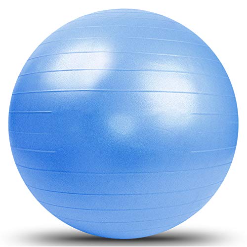 BIGTREE 2021 Upgrade Yoga Ball Exercise Fitness Core Stability Balance Strength 600 lbs Capacity Anti-Burst Heavy Duty Prenatal Birthing Yogaball for Office Home Gym (55cm, Blue)