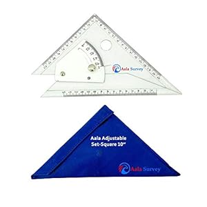 Aala Adjustable Set-Square 3 Side Marking and Measuring Device Size (10 inches or 25 cm)