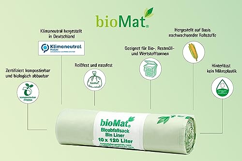 Kompostierbare Müllbeutel von bioMat für 120l Biomüll