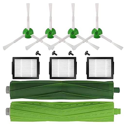 DLD 1 Set of Multi-Surface Rubber Brushes +3 HEPA Filters +6 Edge-Sweeping Brushes Replacement Parts for iRobot Roomba i7 i7+/i7 Plus E5 E6 Vacuum Cleaner Set