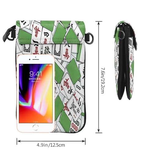 Cell Phone Crossbody Purse Funny Chinese Mahjong Tile Womens Shoulder Wallet With Phone Pocket3