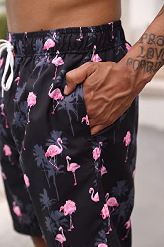 Goodstoworld Mens Swim Trunks with Compression Liner 9'' Inseam Quick Dry Swimsuit Shorts M-3XL4