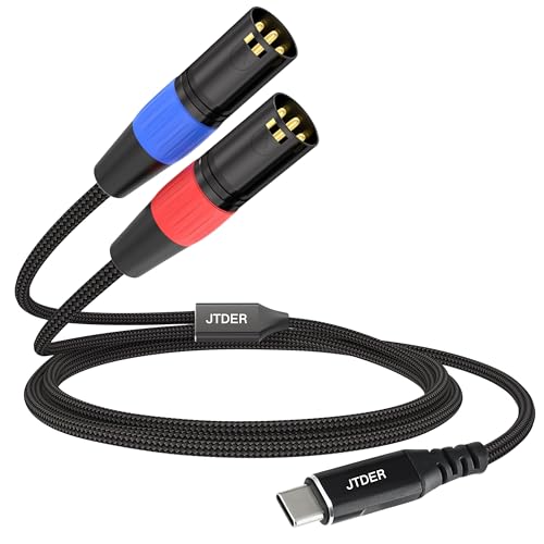 JTDER USB-C to Dual XLR Male Audio Cable 6.6FT