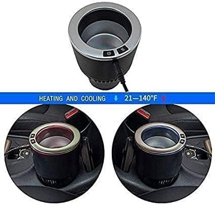 Premium 2-in-1 Car Cup Warmer Cooler Smart Car Cup Mug Holder | Perfect Car Tumbler Holder for Commuter/Road Tripper Present (Black and Silver)