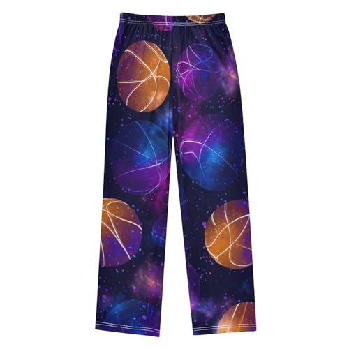 ZZXXB Galaxy Basketball Boys Long Pants Soft Trousers Elastic Waist Kids Lounge Bottoms with Pockets S-XL2