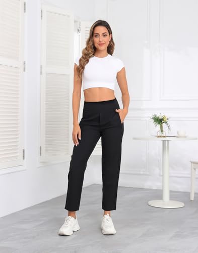 HDE Women's Travel Pants High Waist Stretch Work Golf Hiking Pant with Pockets2