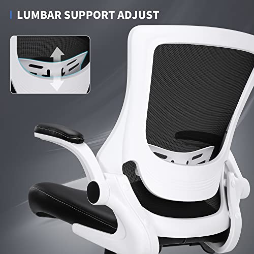 Misolant Desk Chair, White Office Chair, Ergonomic Chair, Mesh Office Chair With Adjustable Lumbar Support And Height, Recline Ergonomic Desk Chair Leather Office Chair For Home Or Office #TOP3
