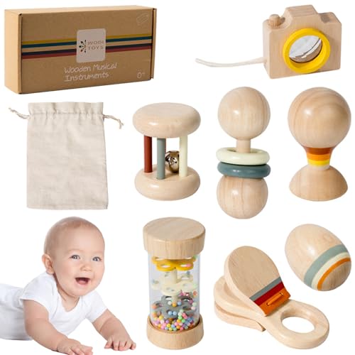 Jouets en bois pour bébé pour calmer les dents avec hochet et clochette