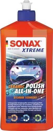 SONAX XTREME Ceramic Polish All-in-One (500 ml) | Hochglanzpolitur mit Versiegelung: Entfernt Kratzer & frischt vermattete, verwitterte und ungepflegte Lacke effektiv auf