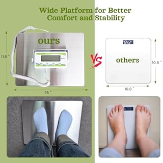 Extra Wide Medical Physician Scale - 440 lb/200 kg Capacity, High Accuracy Digital Display, Heavy Duty Portable Body Weight Scale for Home, Office, Hospital, Gym & Bariatric Use