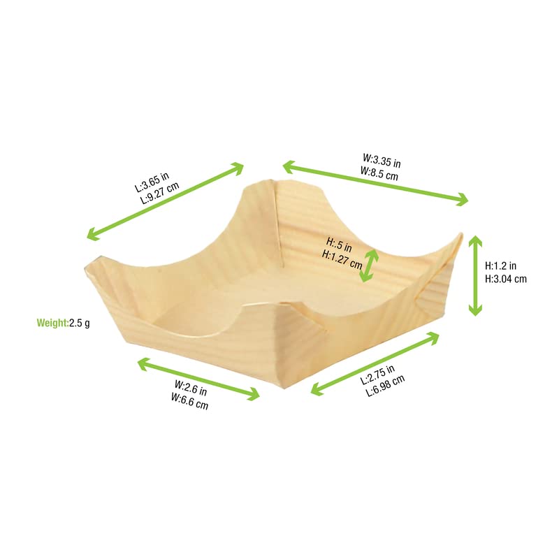 Plato de madera cuadrado pequeño para catering sin roturas packnwood 2