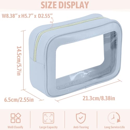 YOPCDJ 3PCS Clear Toiletry Bag,TSA Approved Travel Pouch with Zipper for Cosmetics and Toiletries，Diaper Bag Organizer Pouch Set, Purse Organizer and Clear Car Bag for Women and Kids by YOPCDJ - Used condition - Image 3