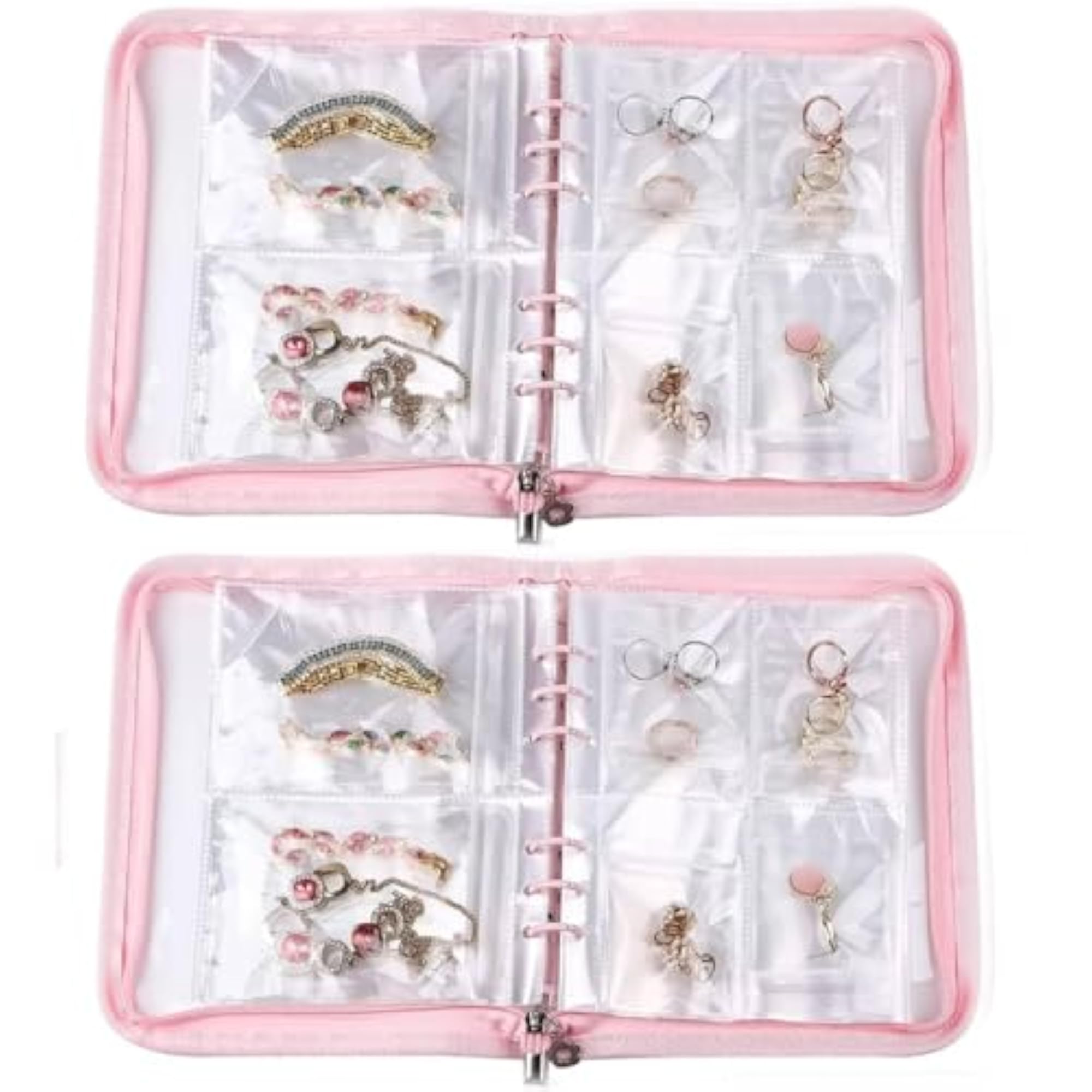 Portable Jewellery Organiser Book with 60 Pockets
