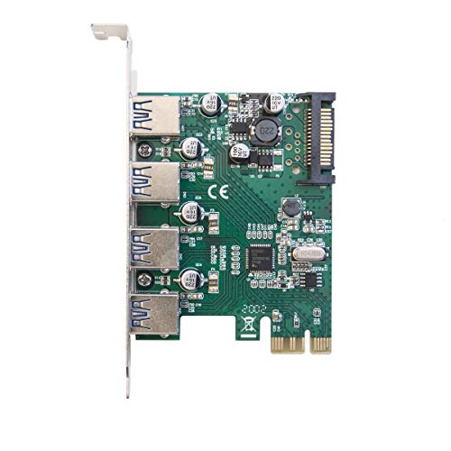 Syba Sd-Pex20159 Pci Express Card X1 With Usb 3.0 Type A 4 Ports Super Speed And 15-Pin Power Connector Renesas Chipset #TOP2