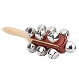 Acouto Sleigh Bell Stick Holz Handheld Jingles Bell Toy Musical Instrument für Party 【praktisch Portab