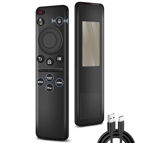 Replacement for Samsung TV Remote for All 2019-2025 Samsung Remote Control for Smart TV with Voice Control with Rechargeable Solarcell USB-C Charging