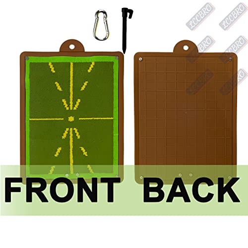 Lccbro New Golf Training Mat For Swing Detection Batting With Base, Golf Swing Trainer Practice Mat Indoor Outdoor, Golf Swing Aids, 12X16 Inch (Green) #TOP4