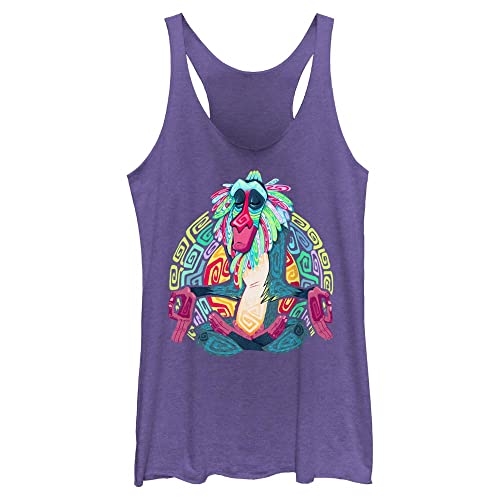 Disney Lion King Freaky Rafiki Women's Fast Fashion Racerback Tank Top, Purple Heather, Large