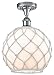 Innovations 516-1C-PC-G121-10RW-LED Large Farmhouse Rope 1 Light Semi-Flush Mount Part of The Ballston Collection, Polished Chrome