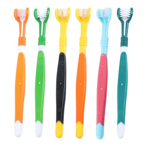HDGSAFD Paquete De 6 Cepillos De Dientes De Tres Caras, Cepillos De Dientes para Niños, Cepillos De Limpieza Bucal, Cepillos De Dientes De Cerdas Suaves, Cepillos De Dientes Portátiles