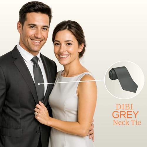Image of Dibi Solid Color Ties for Men, Formal Mens Ties, Neck Tie, Classic Tie for Boys Women Teens, Wedding Business Costume Necktie