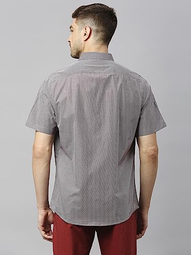 Image of Thomas Scott Mens | Half Sleeve Checkes | Printed | Slim Fit | 100% Cotton | Spread Collar | Shirts