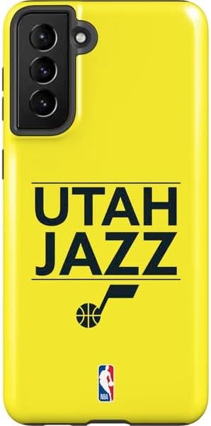 Skinit Pro Phone Case Compatible with Galaxy S21 Plus 5G - Officially Licensed NBA Utah Jazz Standard - Black Design