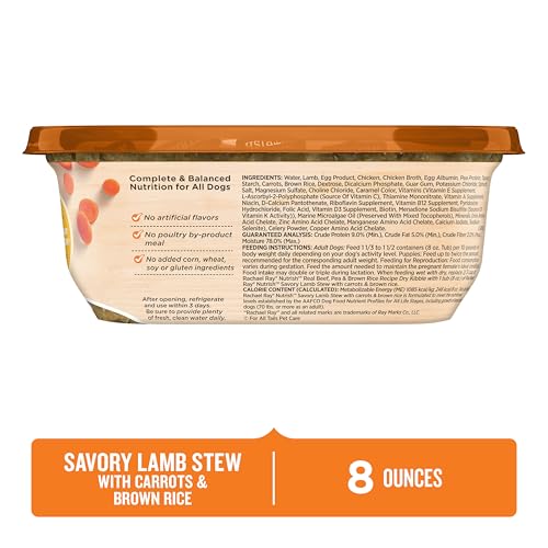 Nutrish Savory Lamb Stew Wet Dog Food, 8 oz. Tub (Pack of 8) (Rachael Ray) - image 3