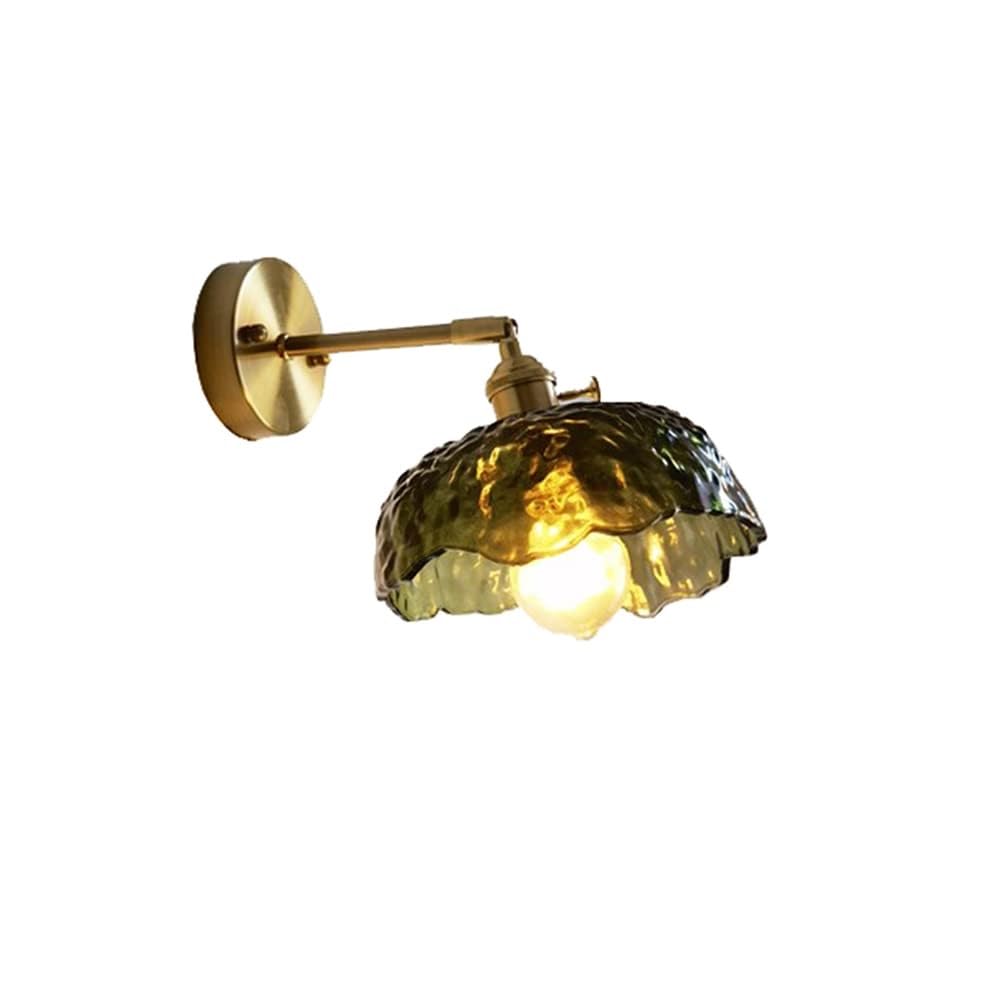 HUAYUSEDF Vintage Adjustable Brass Wall Sconce with Clear Glass Shade for Bedroom Living Room Bathroom and Hallway Décor