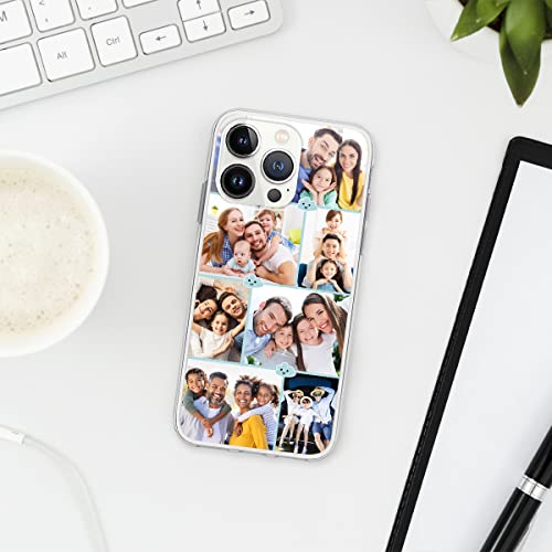 Robertsshop Personalized Multiple Picture Design Your Own Customized Phone Case Cover Photo Collage Xmas Friends Compatible With Iphone 8 X Xr 11 12 13 Pro Max Samsung Galaxy S20 S21, Transparent #TOP4