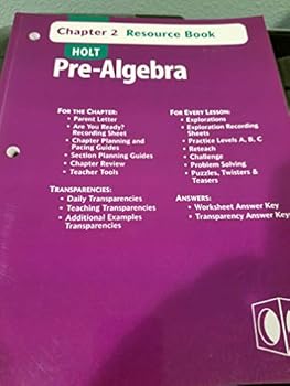Paperback Holt Pre-Algebra: Chapter 2 Resource Book