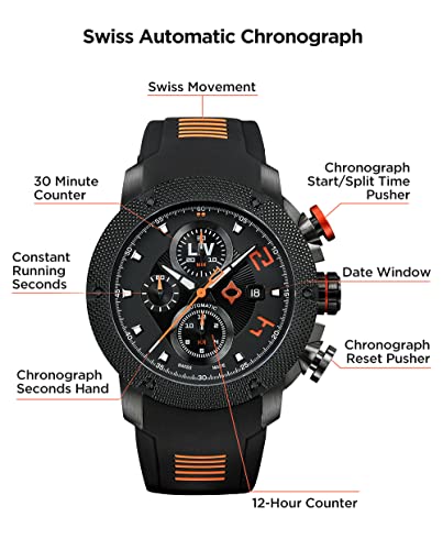 Liv Gx-Ac Swiss Made Automatic Chronograph (Black & Orange) #TOP5