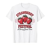 Strawberry Festival Retro Summer Fruit Vintage vibes woman T-Shirt