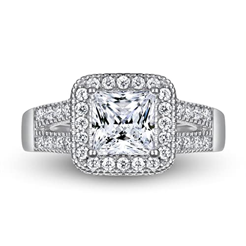 Bague Princesse en Argent Véritable pour un mariage éclatant de pure élégance