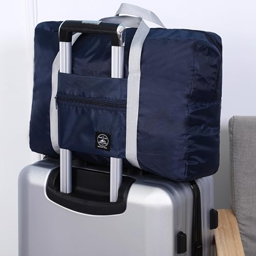 Travel Bag 24 Packes Carry on Luggage Foldable Duffel Bag Sports Gym Bag Weekender Overnight Bag Water Resistant Nylon Travel Duffel for Men Women (Blue 24PCS) by INVODA - Used condition - Image 8