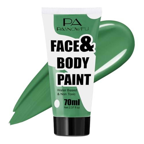 PASNOWFU Green Face Paint 70ml - Non-Toxic Washable Body Paint