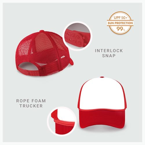 Image of CHOK.LIDS Classic Foam Trucker Hat Summer Mesh Rope Cap Solid Two Toned Blank Hat Mens Womens Adjustable Strap Light Weight
