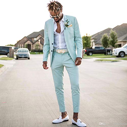 Mens Prom Tuxedo Groom Stylish Slim Fit Wedding Suit Blazer Pants Prom Suits for Men 2023 Lake Blue3
