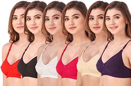 Image of Fasense Women's Wire Free Non Padded Cotton Bra T-Shirt