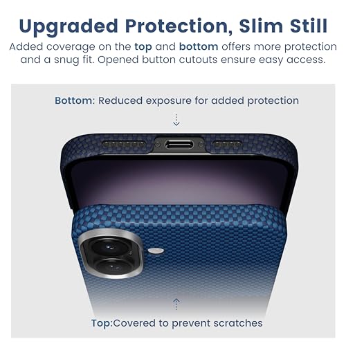 Coque iPhone 16 Plus MagSafe ultra fine fibre aramide tressée Pitaka